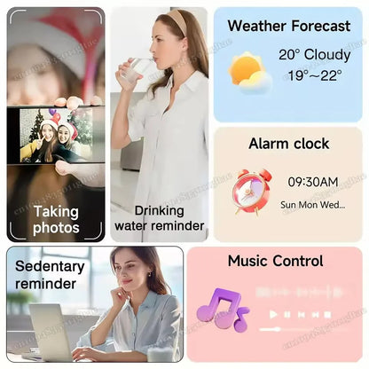 2026 New Smart Watch Bluetooth Call Fitness Tracker Heart Rate Sleep Record Outdoor Sport Watch for Android/IOS Men Women HW12