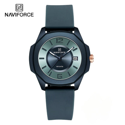 NAVIFORCE NF7107 Watch for Women Silicone Strap Classic Fashion 5ATM Waterproof Ladies Elegant Watch