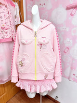 Ruffled Graphic Cardigan