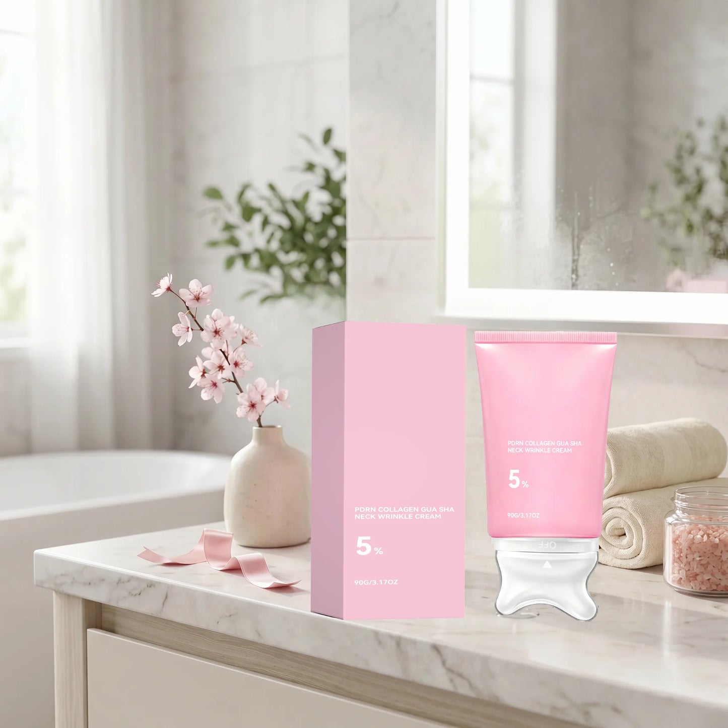 5% PDRN Collagen Neck Cream Firming Lifting Smoothing Neck Fine Lines Hydrating Restores Elasticity Improve Dryness Skin Care
