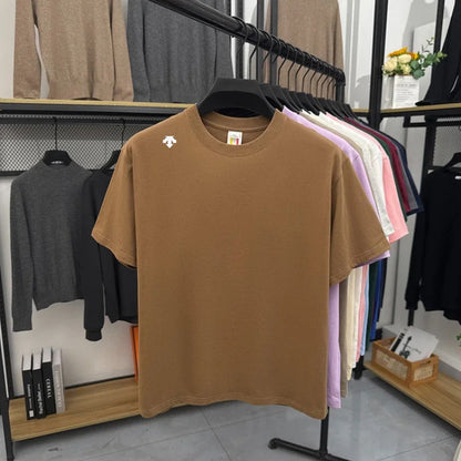 High end sports men's round neck short sleeved T-shirt brand embroidered top summer new 100% cotton comfortable casual T-shirt