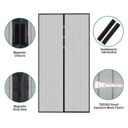 Mosquito-resistant Door Curtain Without Punching for Living Room Bedroom Dining Hands-free Mesh Partition To Prevent Insects