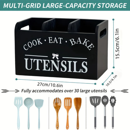 5pcs/Set Cutlery Rack Compartments Cutlery Box Wooden Cutlery Box Suitable For Kitchen Counters Cutlery Storage Box Fork Spoon
