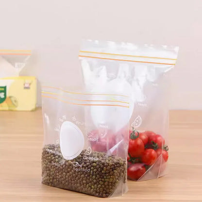 50Pcs Heavy-Duty Double Ziplock Freezer Bags - 10.63×11.02in Clear Food Storage Bags with Write-On Panel for Seafood, Vegetables