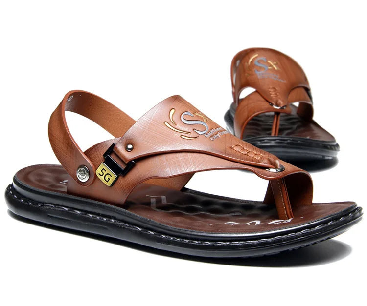 Brand Men's Sandals Summer Soft soled Anti slip Beach Shoes Male  Outdoor comfortable Men slippers Luxury High Quality sandalias