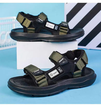A Pair of New Summer Wear-Resistant Men's Sandals, Breathable Casual Business Beach Shoes, Thick-Soled Non-Slip Soft-Soled Shoes