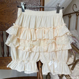 Lace-Trim Cotton Bloomer Shorts