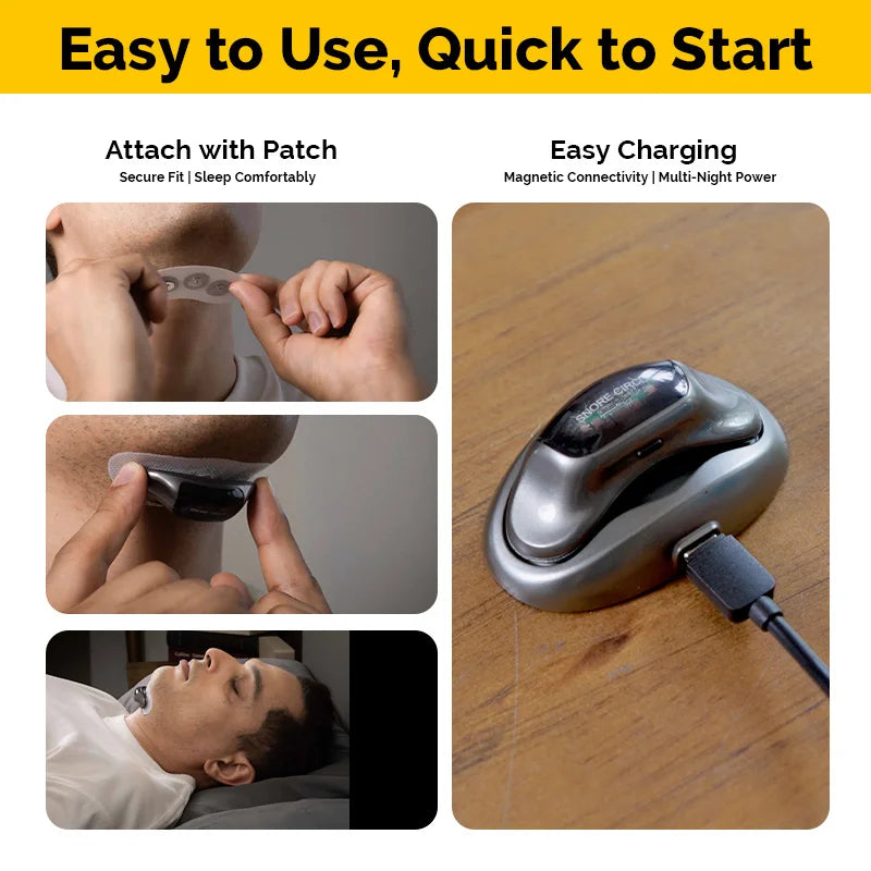 YA4600 Smart Anti Snoring Magnetic Patch Snore Stopper Electric Throat Muscle Stimulator Massager No Snoring Sleepping Aids
