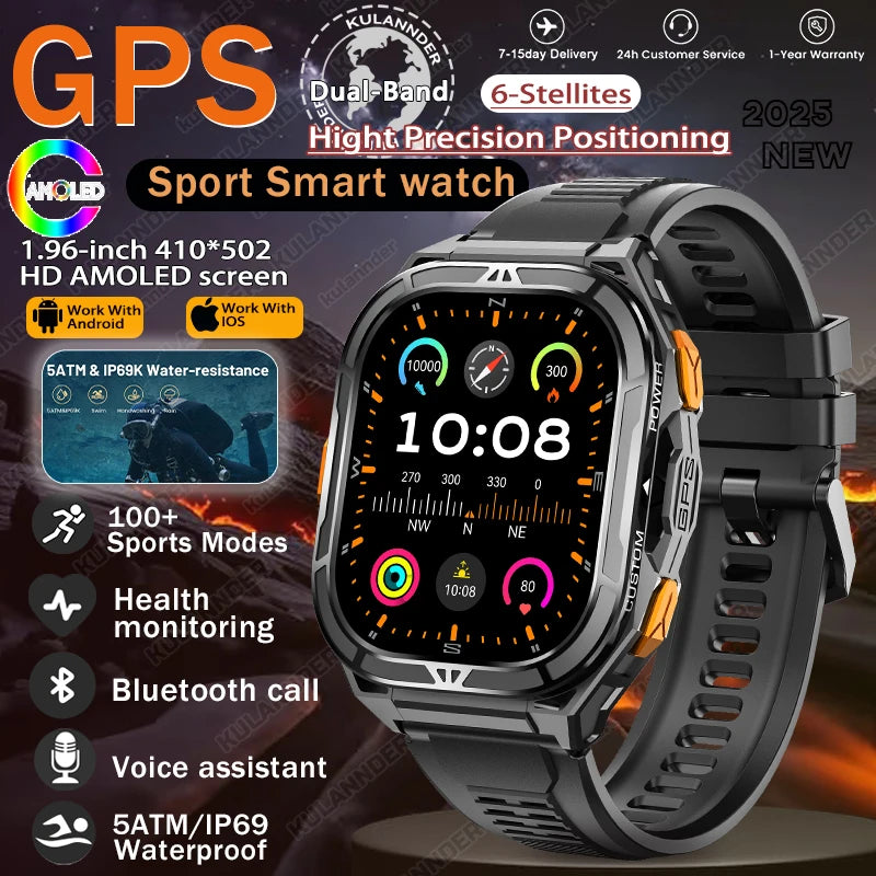 New For XIAOMI Sport Wristband Built-in GPS&Compass BT Call Smartwatch Altimeter Health Monitoring 3ATM Waterproof Swim Watches
