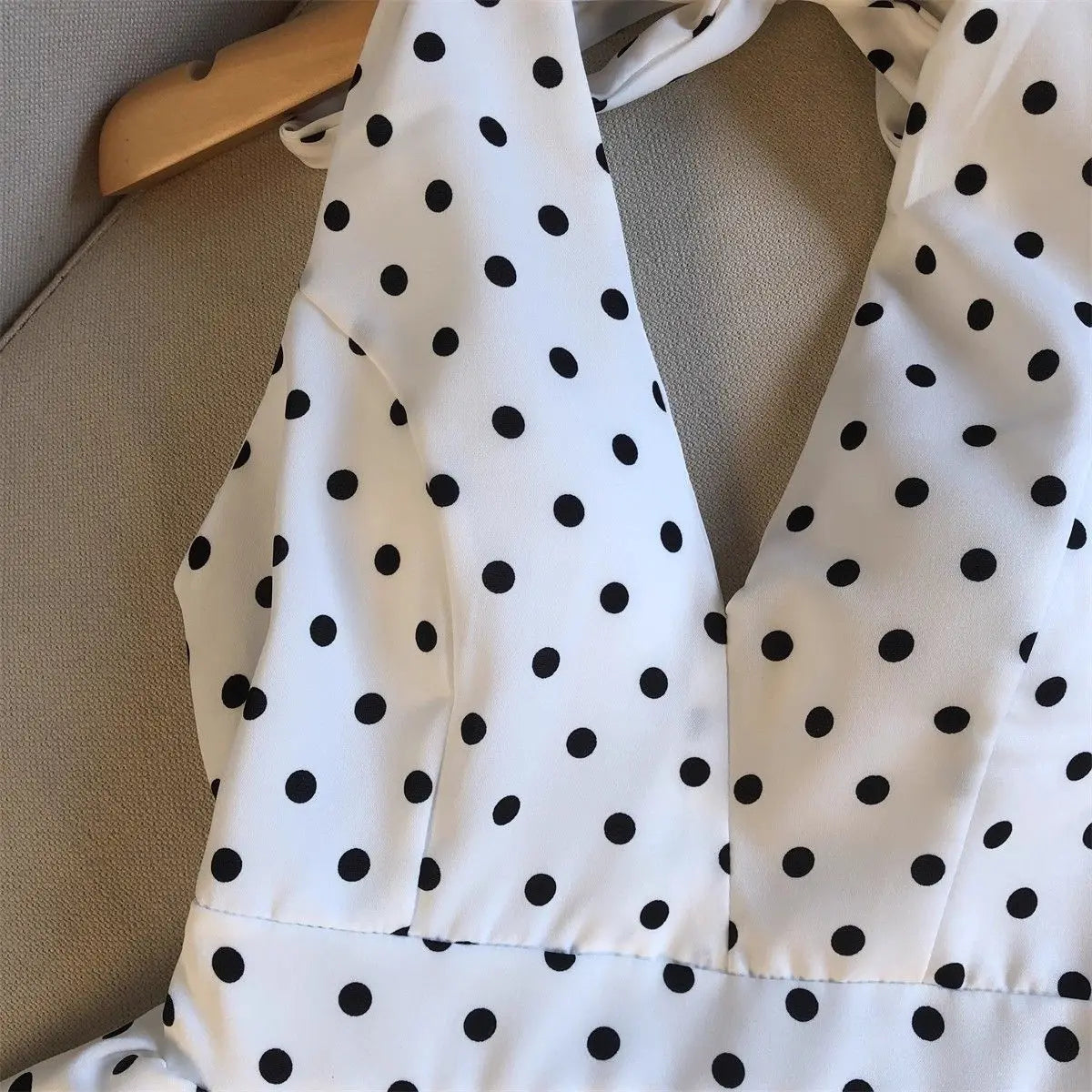 Backless Sexy Halter Beach Babydoll Crop Tops Women Polka Dots V Neck Sleeveless T Shirt Ruffles Basic Tees Not-Padded Pad