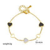 Black & White Enamel Heart Bracelet — view 4