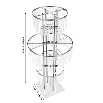 5 Tiers Wedding Centerpieces Flower Stand, 110cm Acrylic Crystal Flower Vase Rack Floor Table Decor Display Holder, Gold/Silver