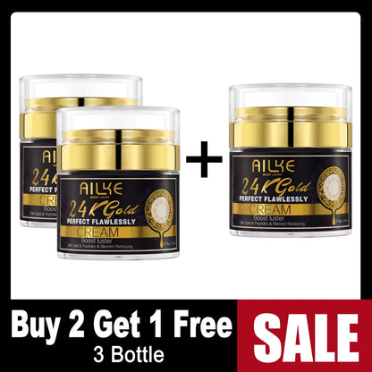 AILKE 24K Whitening Skin Set, Lightening, Remove Black Spots, Melanin, Stains, Even Skin Tone, Moisturizing, for All Skin Types