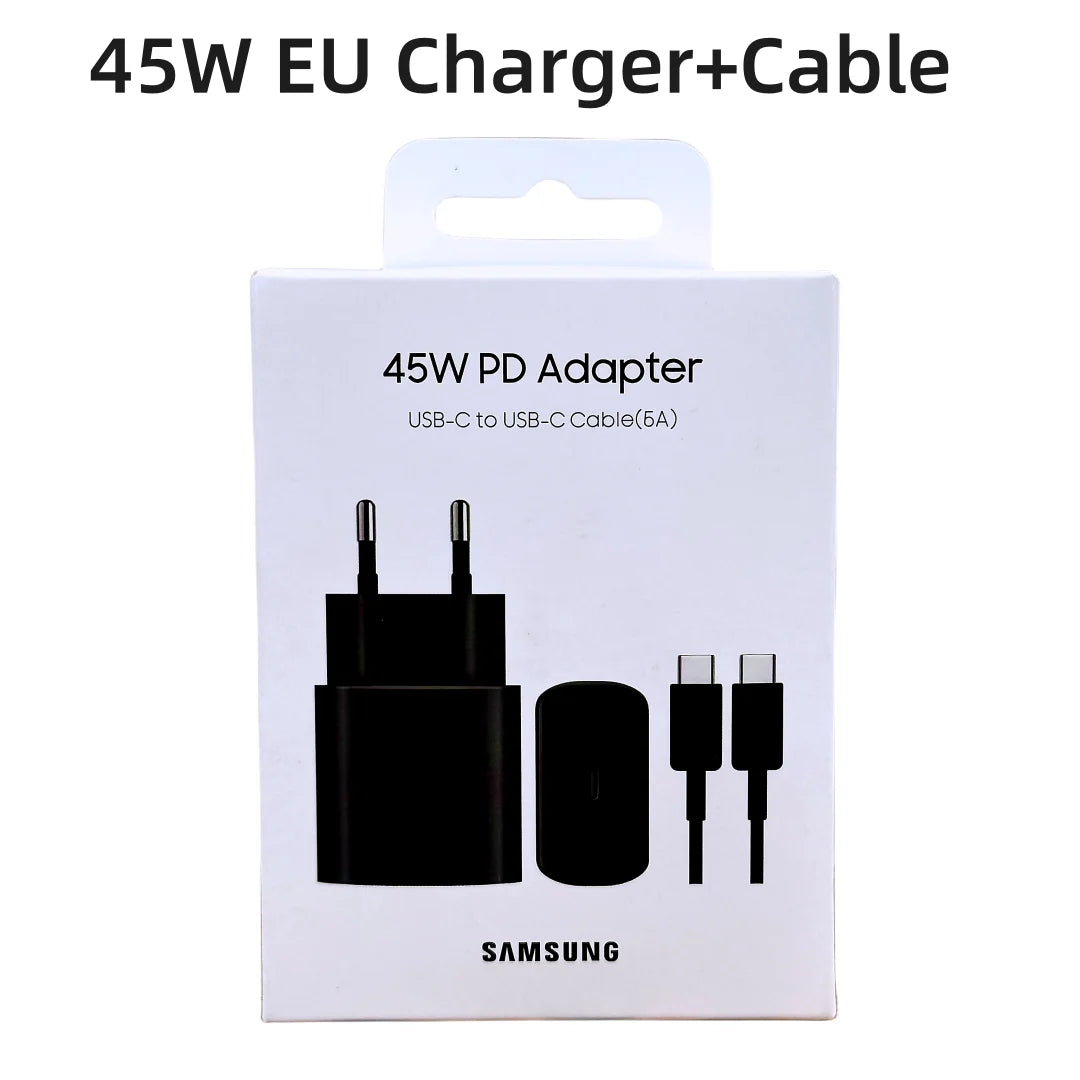 Original Samsung 45W Charger Type C EU Super Fast Charge Adapter For Galaxy Z Flip Fold 5 4 3 2 S24 S23 S22 Note20 Ultra Plus