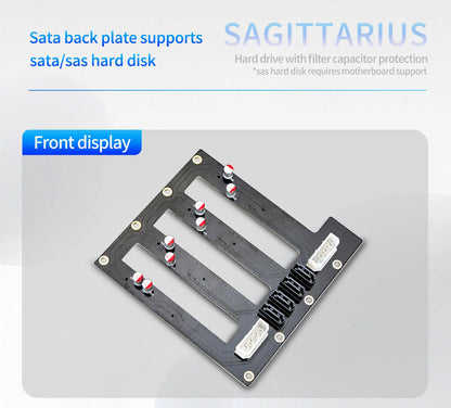 Sagittarius 8-bay NAS Computer Chassis with ATX Power Supply, MATX Motherboard, Full-height PCIE, 21.8L