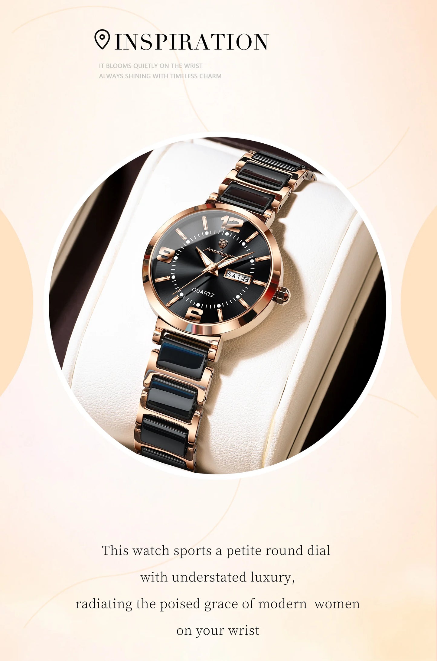 POEDAGAR Top Fashion Elegant Watch For Woman Week Date High Quality Waterproof Ladies Quartz Watch Stainless Steel Women Watches