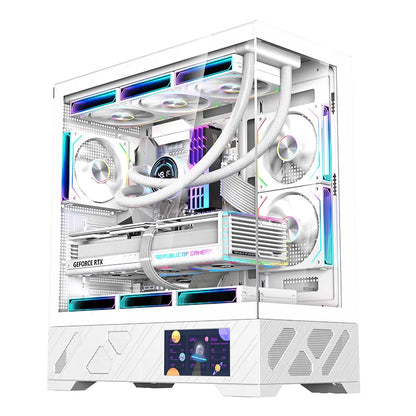 WJCOOLMAN Millennium ATX PC case secondary screen/digital display supports 360 water-cooled sea view room desktop computer case