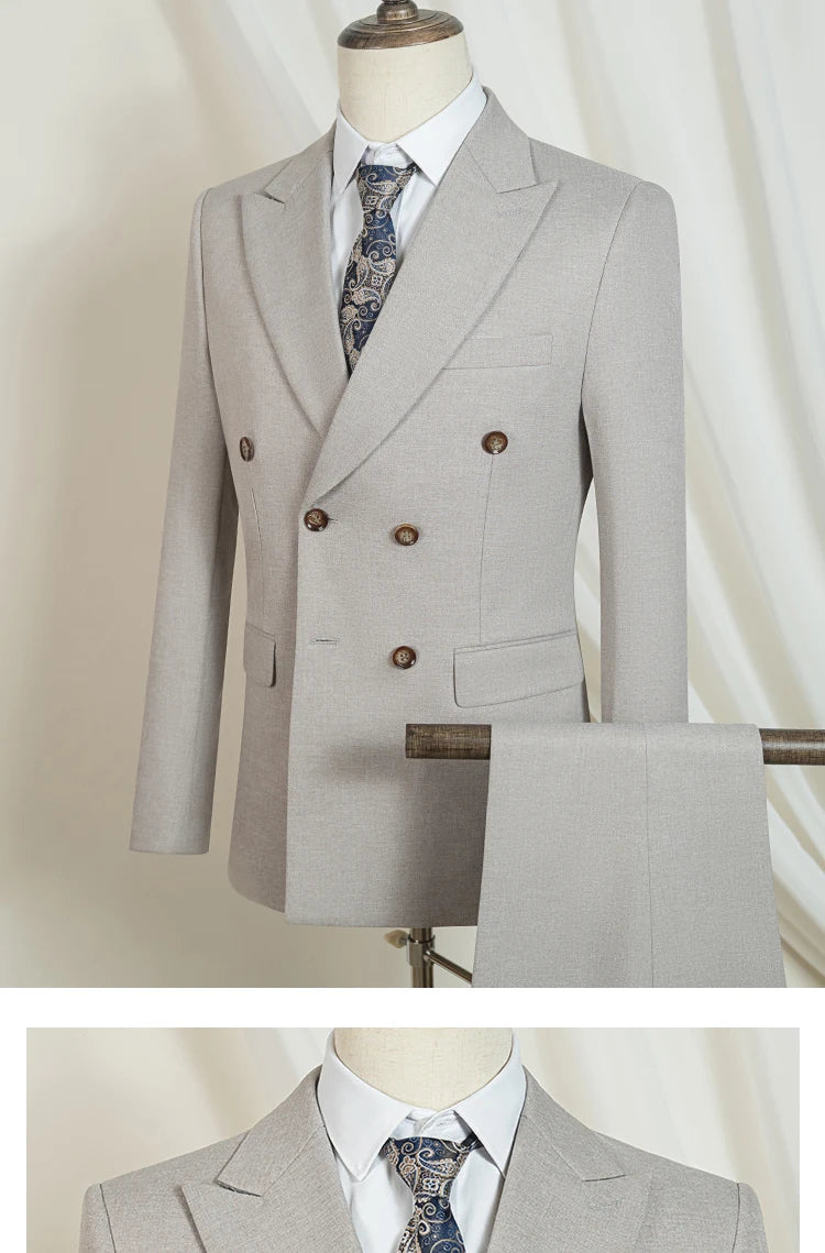 ST Cassy Elegant Man Suit 2 piece set Modern Wedding Party outfit Suits for Men Stylish Business office suit banquet attire