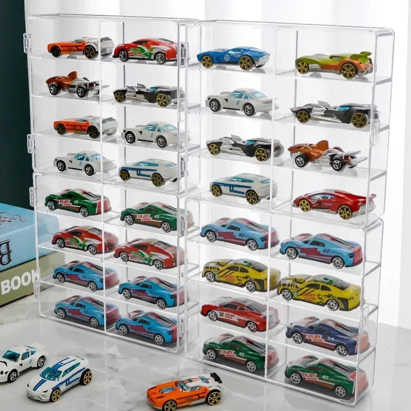 1:64 Acrylic Car Display Box For Hot Wheels Car Model Toy 8 Grid Cabinet Rack Dustproof Stackable Car Storage Box For Hotwheels