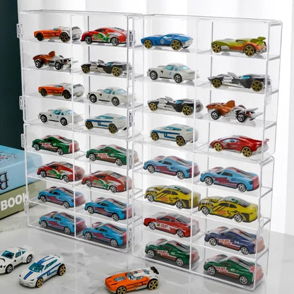 1:64 Acrylic Car Display Box For Hot Wheels Car Model Toy 8 Grid Cabinet Rack Dustproof Stackable Car Storage Box For Hotwheels
