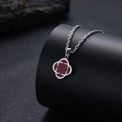 Stylish Men Petal Charms Necklace,Waterproof Stainless Steel Luck Leaf Pendant,Birthday Anniversary Father Gift for Him