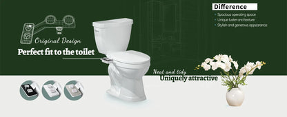 Bidet Toilet Seat Attachment Ultra-thin Non-electric Self-cleaning Dual Nozzles Frontal & Rear Wash Cold Water Personal Hygiene
