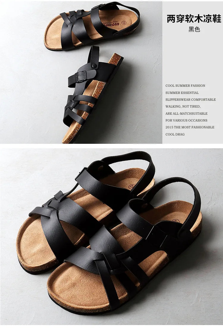2022 New Summer Fashion Men Leather Sandals Outdoor Comfortable Breathable Sports Casual Non-Slip Beach Luxury Sandals