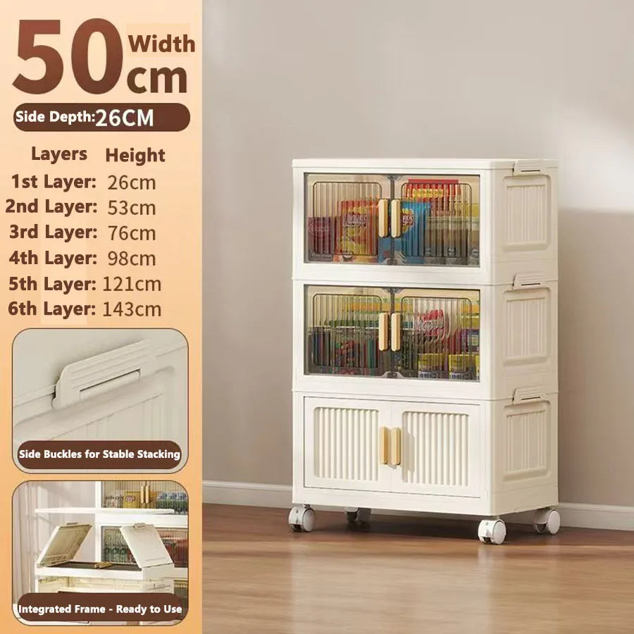 Large Capacity Dustproof Wardrobe Sundries Cabinet Multifunction Folding Storage Cabinet Locker Closet Organizer