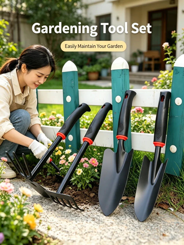 5 Pack 5-in-1 Gardening Hand Tool Set, Mini Hoe & Small Shovel for Outdoor Digging, Garden Loosening & Beach Clamming Tools
