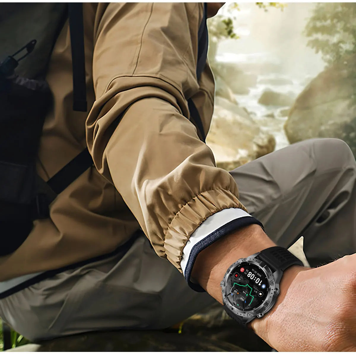 New Outdoor GPS Offline Map Smart Watch Men 3ATM Waterproof 170+ Sports LED Compass Altimeter AMOLED Bluetooth Call Smartwatch