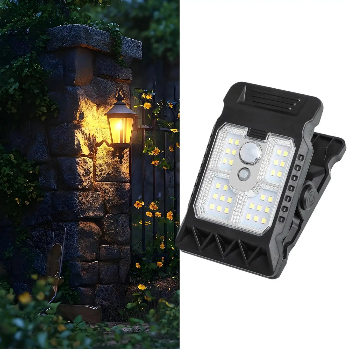 NEW upgrade Solar Light Chain Clip On Solar Motion Lights Outdoor 300LM Motion Sensor Security Lighting Waterproof Garden Decor