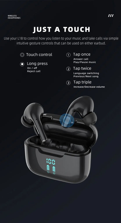 Wireless Bluetooth Earphones HIFI Stereo Sound ENC Headphones Power Display Earbuds For XIAOMI Samsung TWS Music Headset
