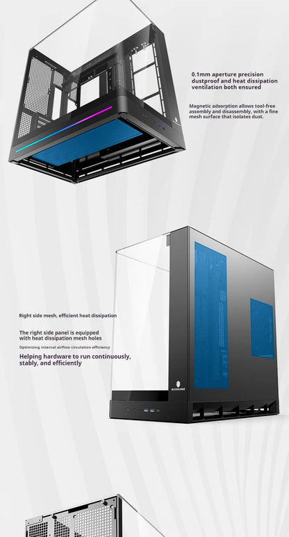 WJCOOLMAN AITO Plus ATX PC case 9.16-inch screen RGB light strip 360 water cooler Integrated curved glass computer case