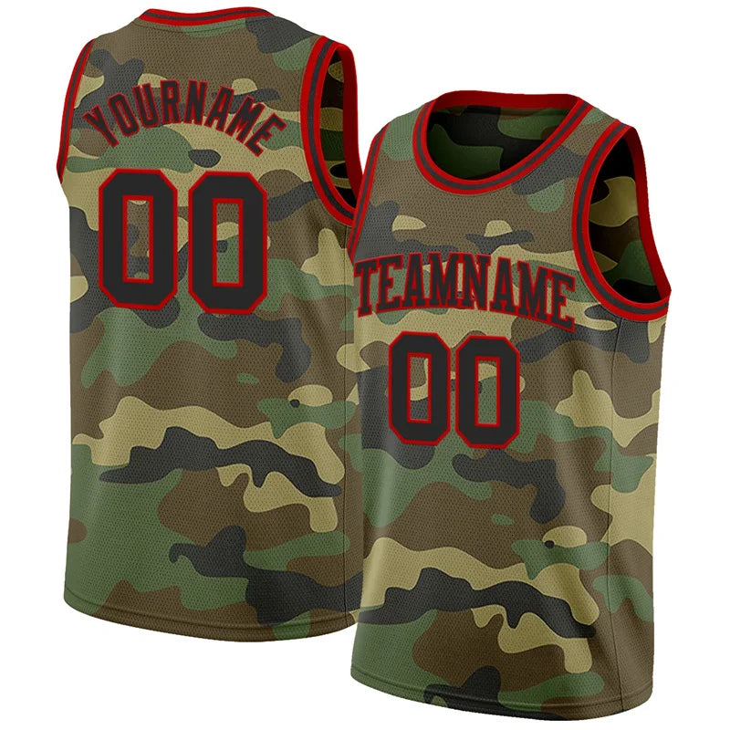 Custom Name Camo Basketball Jersey Tank Top Men Kids 2025 Summer Sports Vest Camouflage Basketball Team Sleeveless Mesh Tees