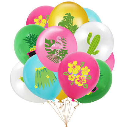Hawaiian Party Photo Props Decorations Summer Beach Tropical Flamingo Party Supplies Aloha Banner Hawaiian Party DIY Supplies