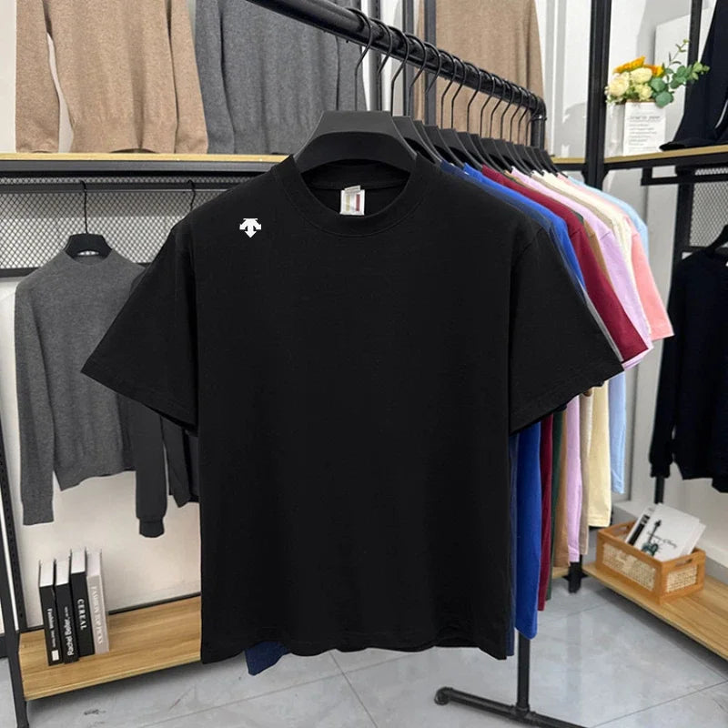 High end sports men's round neck short sleeved T-shirt brand embroidered top summer new 100% cotton comfortable casual T-shirt