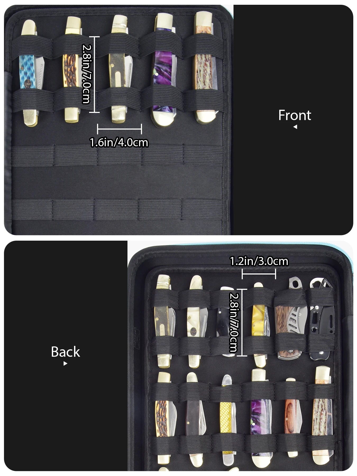 Knife Display Case for 45+ Pocket Knives, for Butterfly Knife Storage Bag, Folding Knives Organizer Holder Box