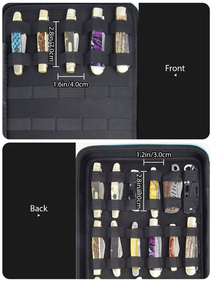 Knife Display Case for 45+ Pocket Knives, for Butterfly Knife Storage Bag, Folding Knives Organizer Holder Box