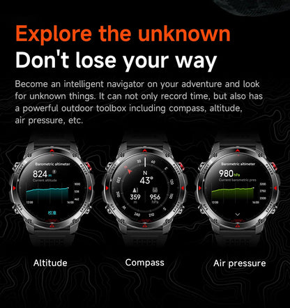 HT37 T-Rex 3 Pro Military GPS Smart Watch Waterproof Dual-band GNSS Compass Altimeter Swim 170 Sports Mode Watch with Flashlight