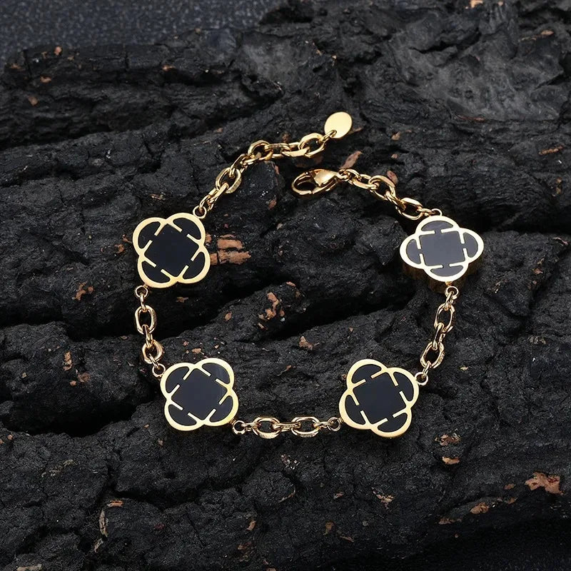 Stylish Petal Chan Bracelets for Men Boys,Waterproof Natural Shell Chain Links Wristband,Birthday Gift