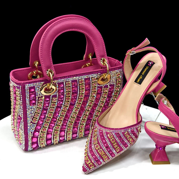 Fuchsia Heels & Matching Bag Set — product image
