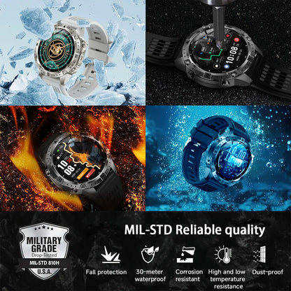 New Outdoor GPS Offline Map Smart Watch Men 3ATM Waterproof 170+ Sports LED Compass Altimeter AMOLED Bluetooth Call Smartwatch
