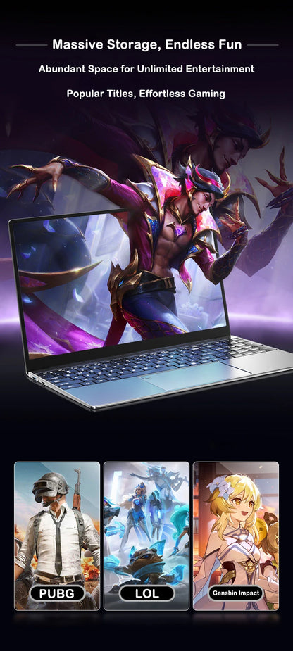 LENOU NEW 15.6" Laptop Intel Core i9-9900 32GB 2TB Windows 11 Gaming Computer PC Gamer office Ultra Slim Notebook 1920*1080 HD