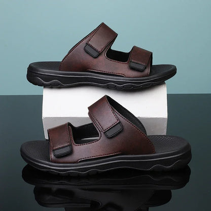 Men Slippers Shoes Solid Color Slip On Casual Beach Slides Mens Thick Sole Anti Slip Shoes for Men 2024 Summer Fashion Sandals