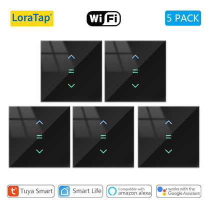LoraTap WiFi Curtains Blinds Roller Shutter Switch Backlight Tuya Smart Life App Remote Control Google Home Alexa Voice