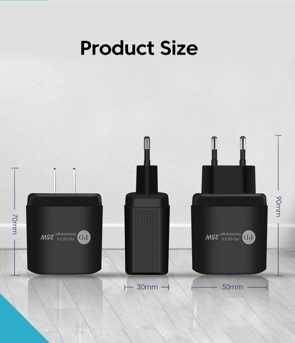 Olaf PD 25W USB C Charger Phone Charger Fast Charging Type C Charger Quick charge 3.0 Adapter For iPhone Xiaomi Huawei Samsung
