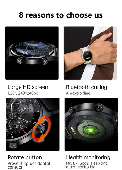 2025 NFC Bluetooth Call Smart Watch Men Full Screen GPS Sports Bracelet Waterproof ECG Health Monitor SmartWatch for IOS Android
