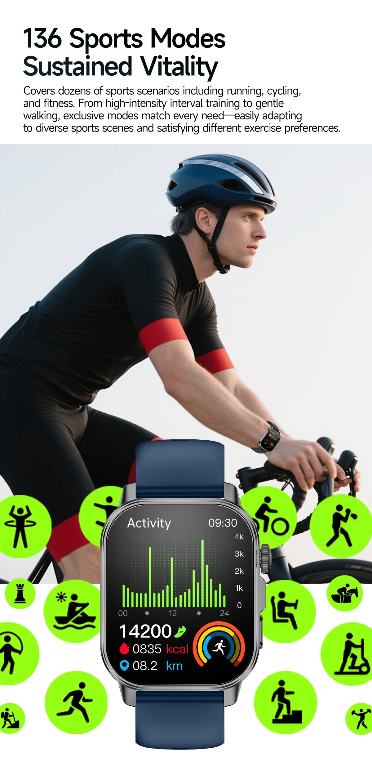 New Professional Health Watch Blood Pressure 2.01"AMOLED Screen Uric Acid Blood Lipids Flashlight Care Smart Watches for Women
