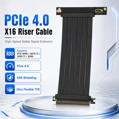 PCI Express 3.0/4.0 x16 to x16 Gen 4 GPU Double Reverse Graphics Card  Extension Cable Riser Card For ITX gold-plated Connector