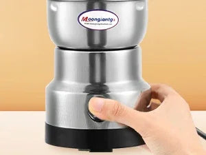 Moongiantgo Coffee Grinder Electric, Mini Spice Grinder, 200W 10s Fast Grinding, Dry Grain Mill for Spices Seeds Rice Beans Seasonings, with Replacment Stainless Steel Blade (Silver, 110V)